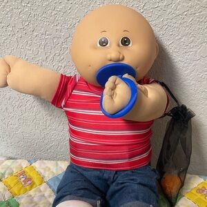 Vintage Cabbage Patch Kid Preemie Boy With Pacifier HM#4 SS Factory 1985